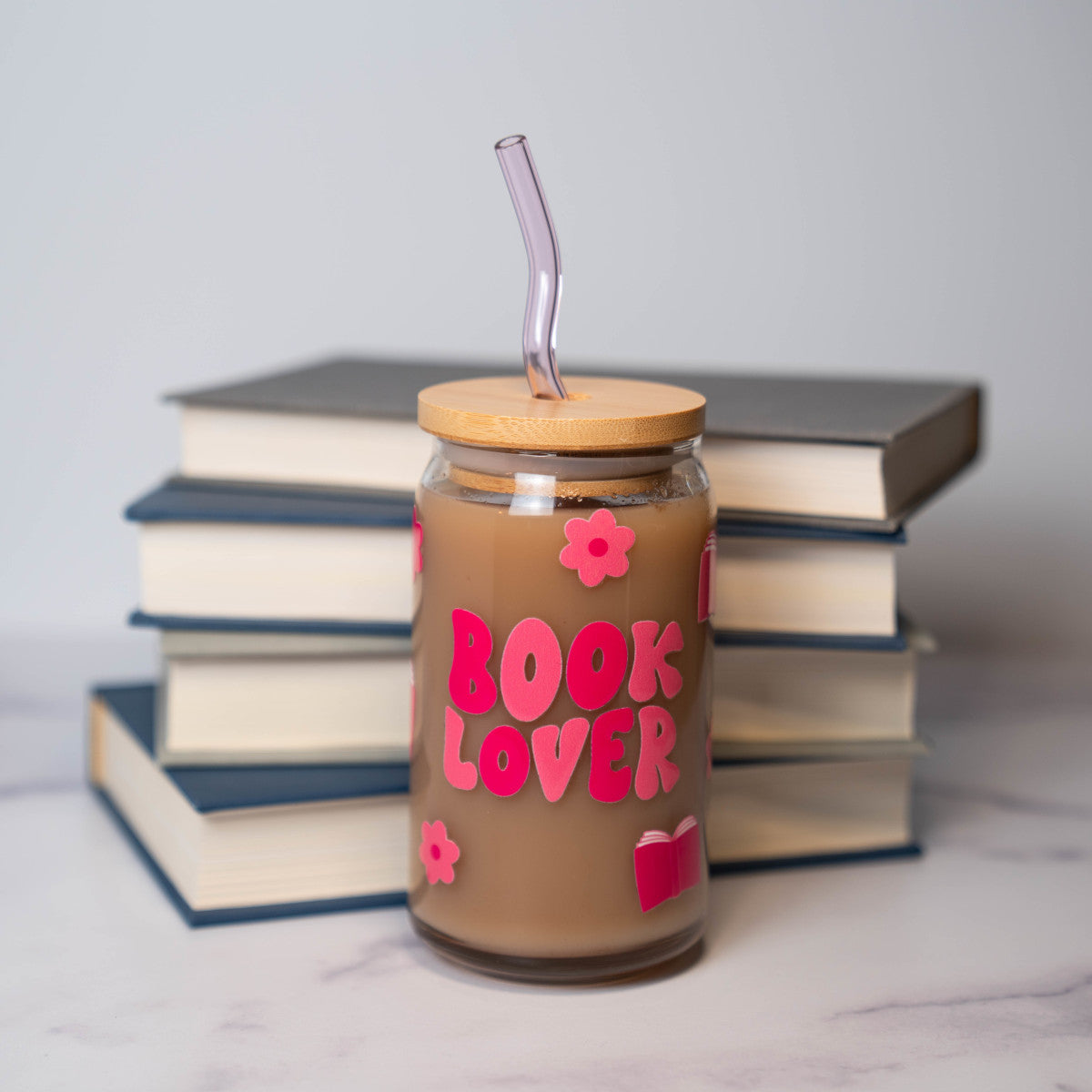 Book Lover Glass Cup