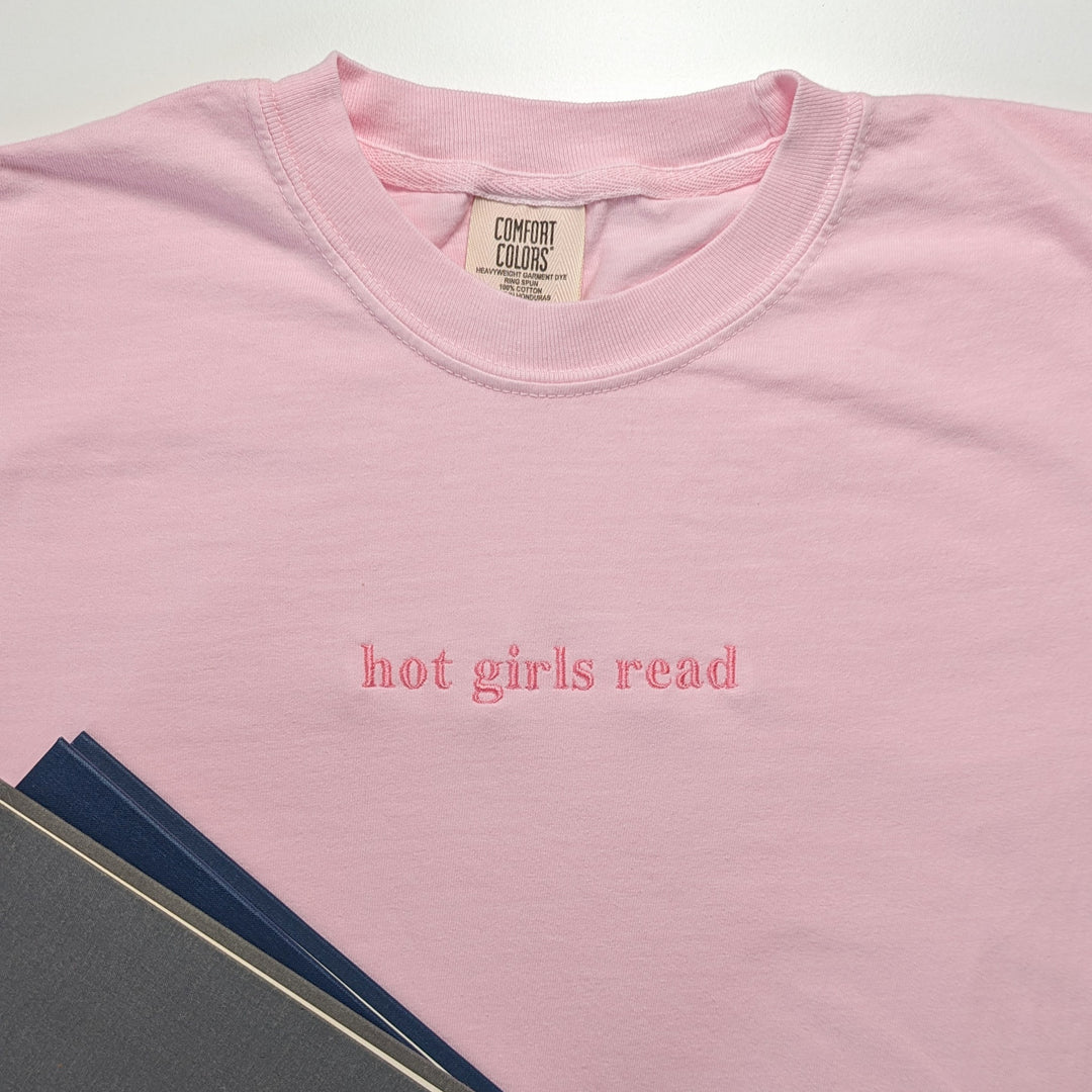 Hot Girls Read Embroidered Shirt