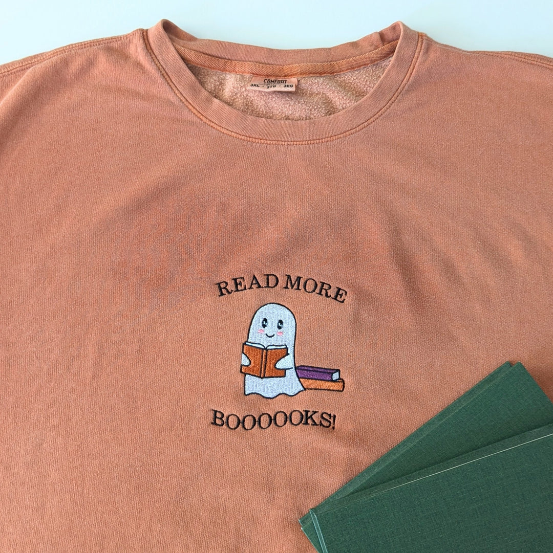 Read More Boooooks Lightweight Embroidered Sweatshirt