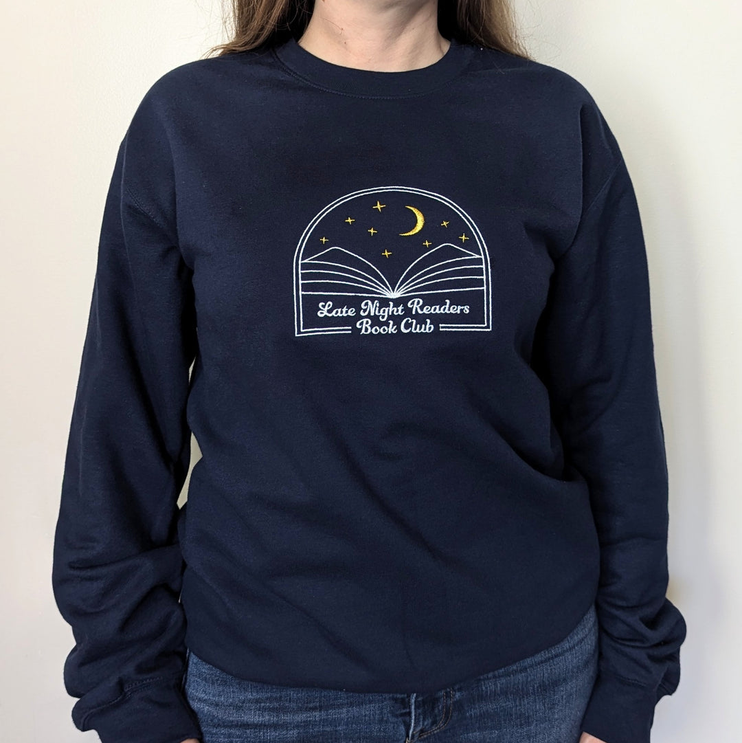 Late Night Readers Book Club Embroidered Sweatshirt