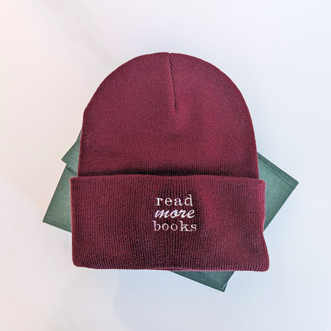Read More Books Embroidered Beanie