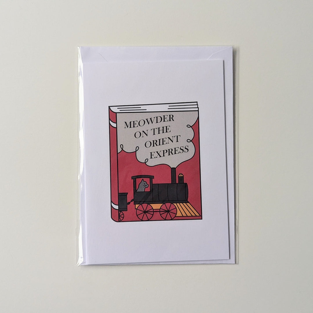 Meowder on the Orient Express Greeting Card - DISCONTINUED