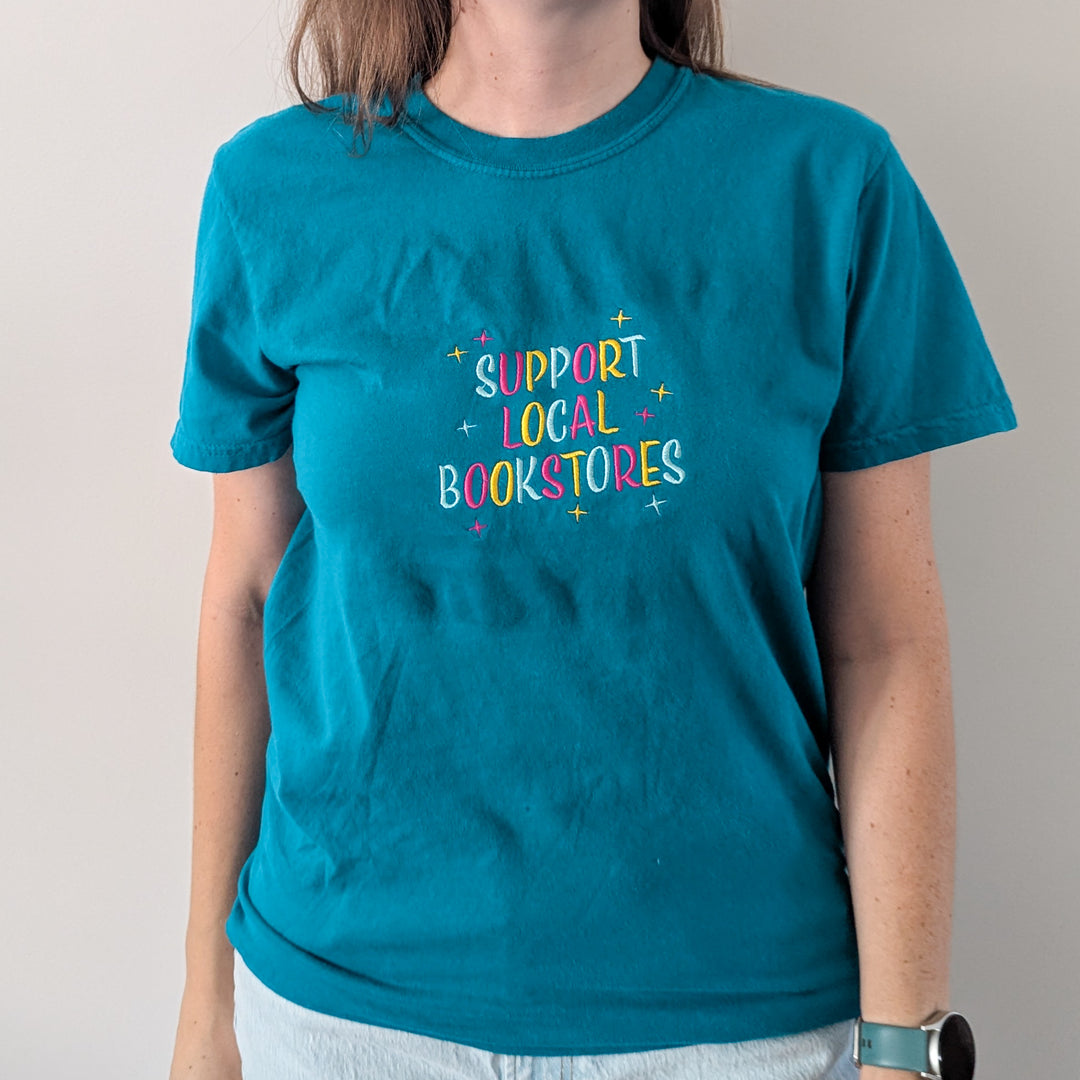 Support Local Bookstores Embroidered Shirt