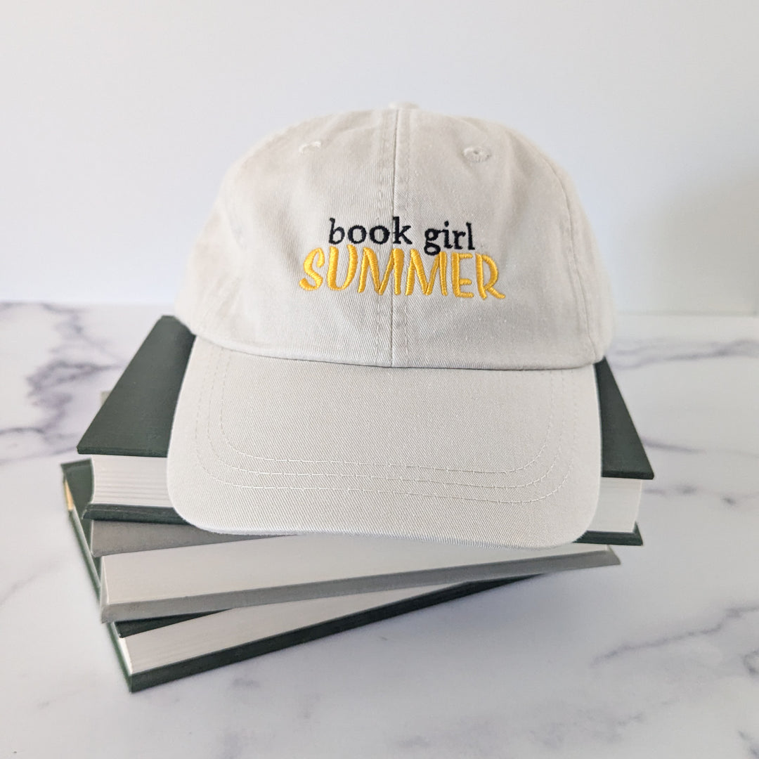 Book Girl Summer Embroidered Hat