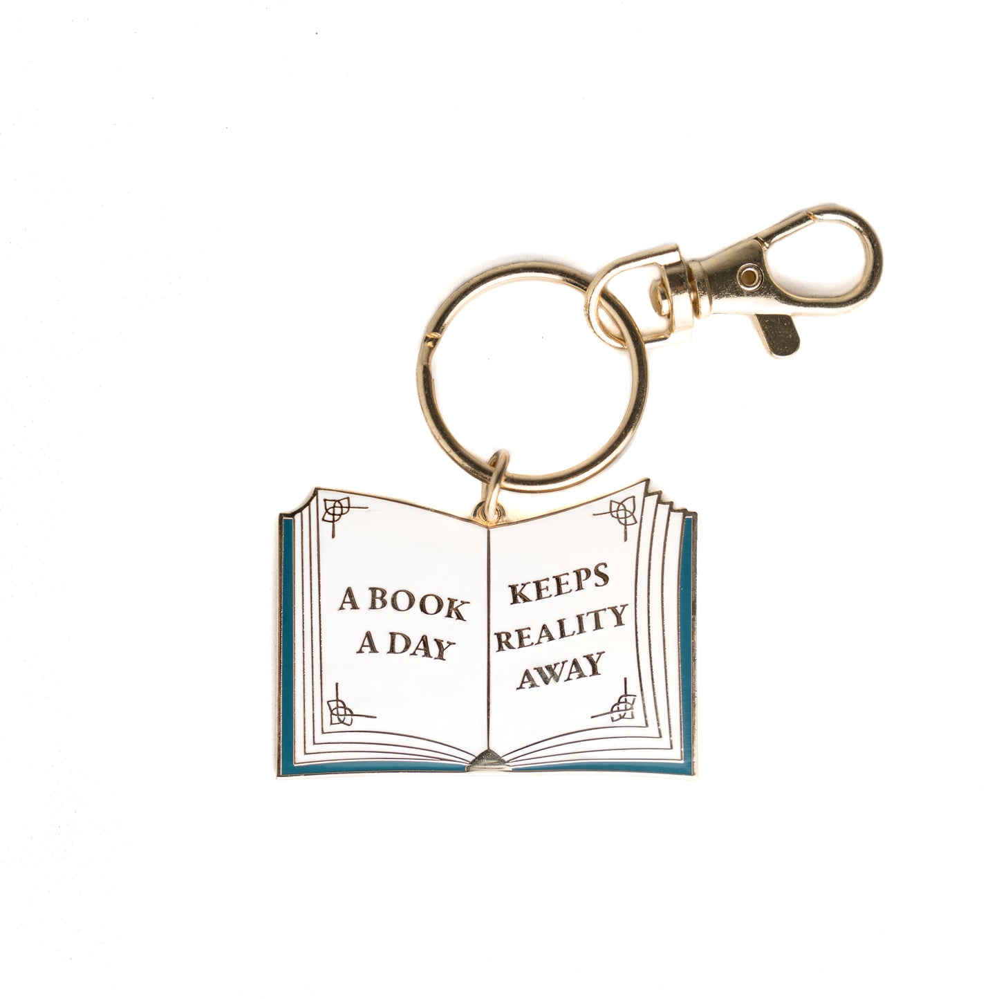 A Book a Day Keeps Reality Away Keychain