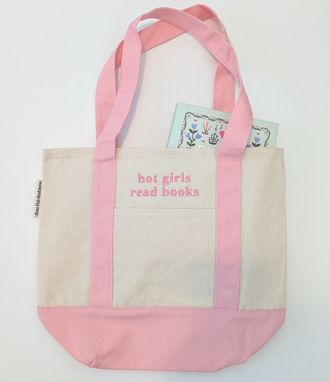 Hot Girls Read Books Embroidered Mini Tote Bag