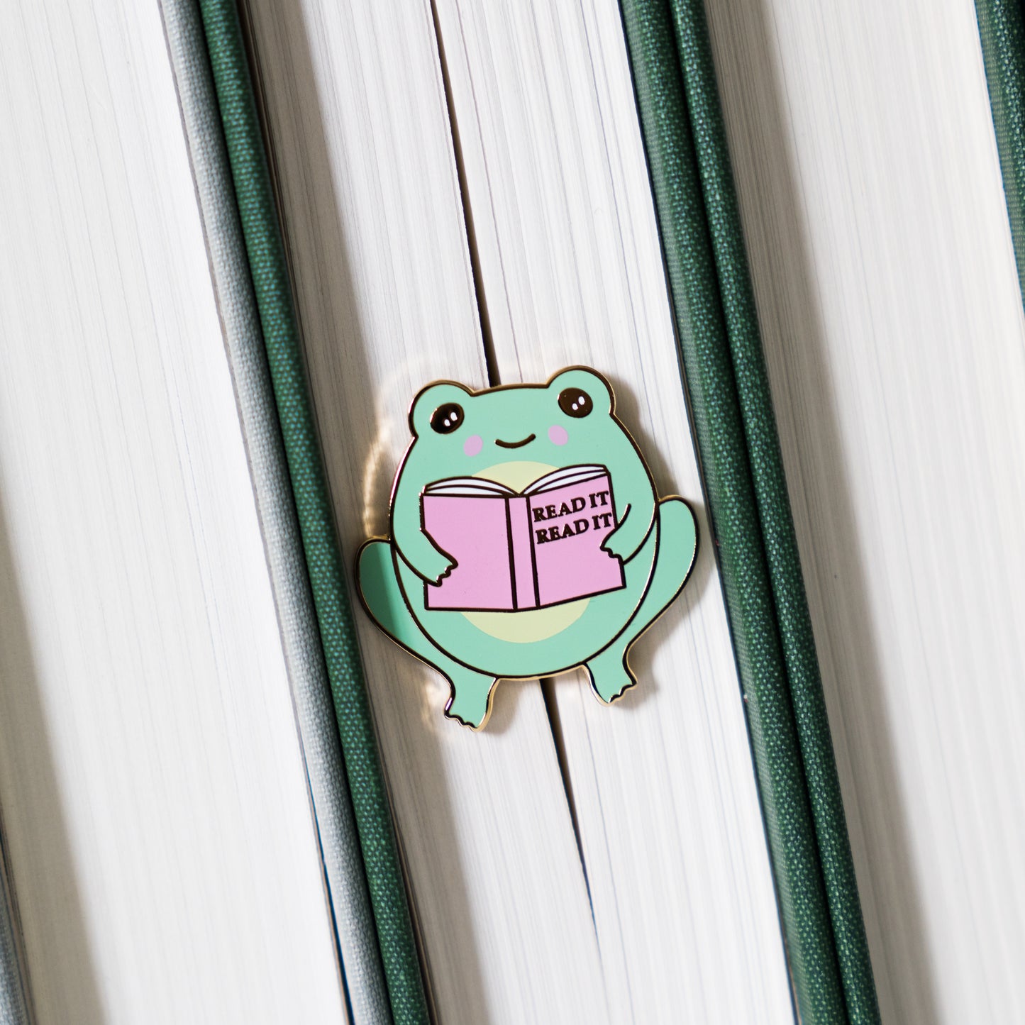 Read It Frog Enamel Pin