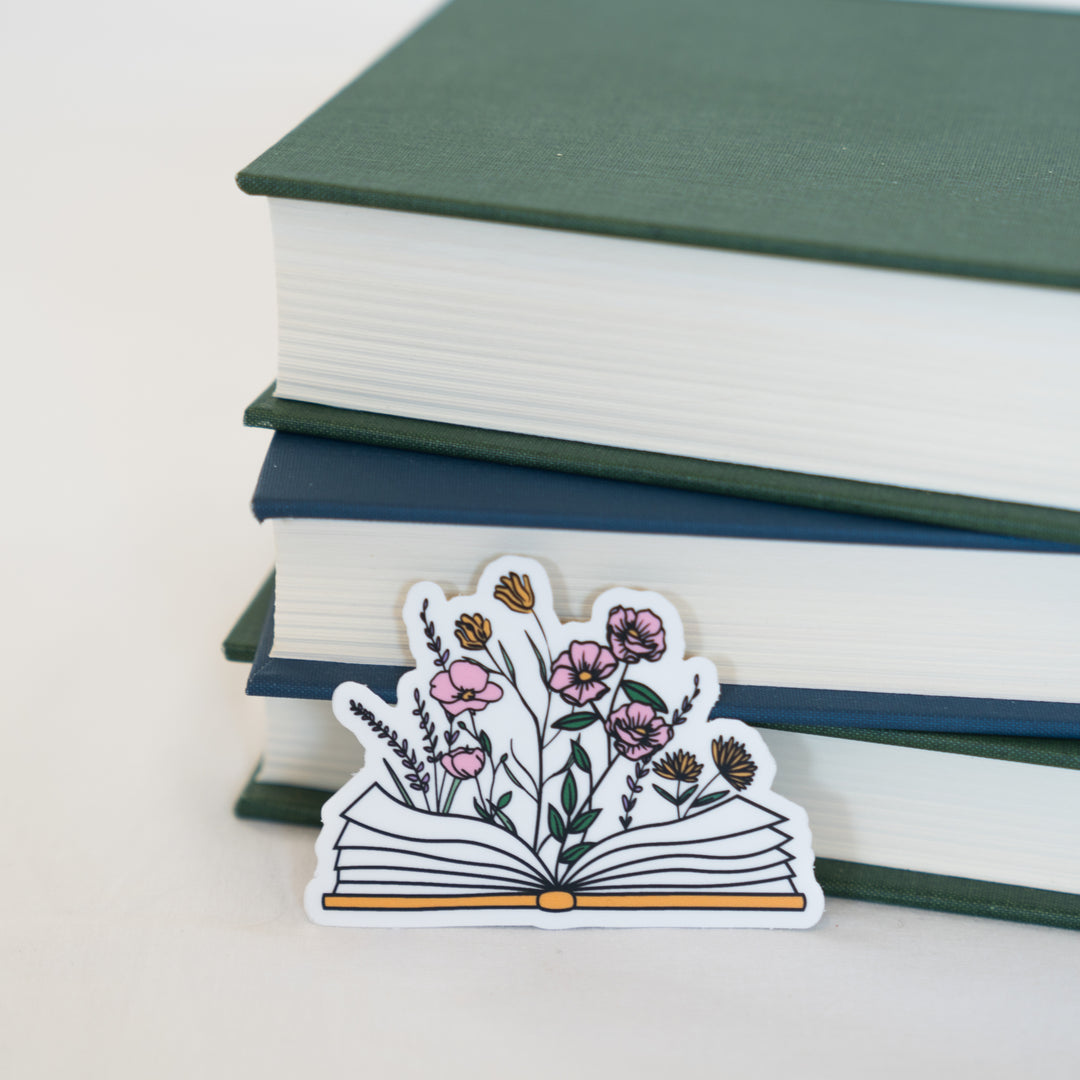 Floral Book Sticker