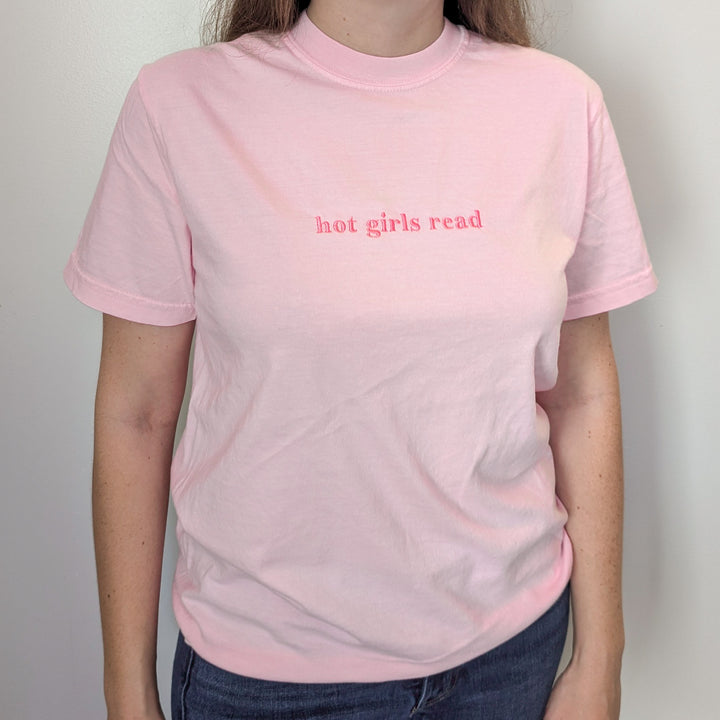 Hot Girls Read Embroidered Shirt
