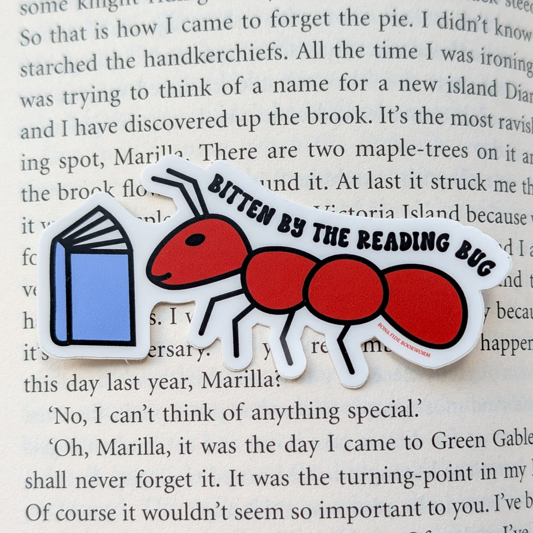 Bitten By The Reading Bug Sticker