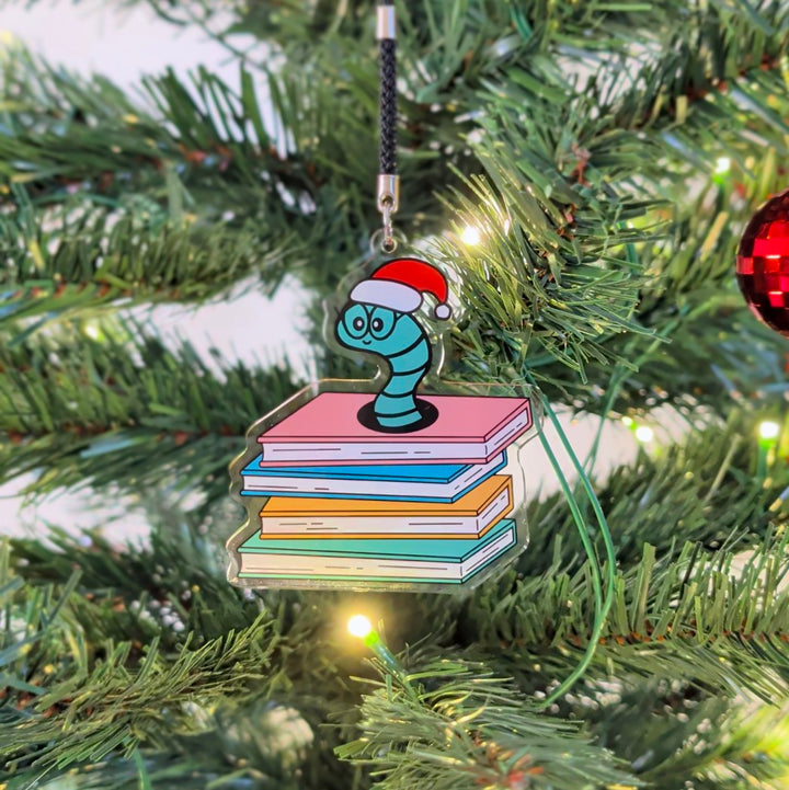 Bookworm Christmas Ornament