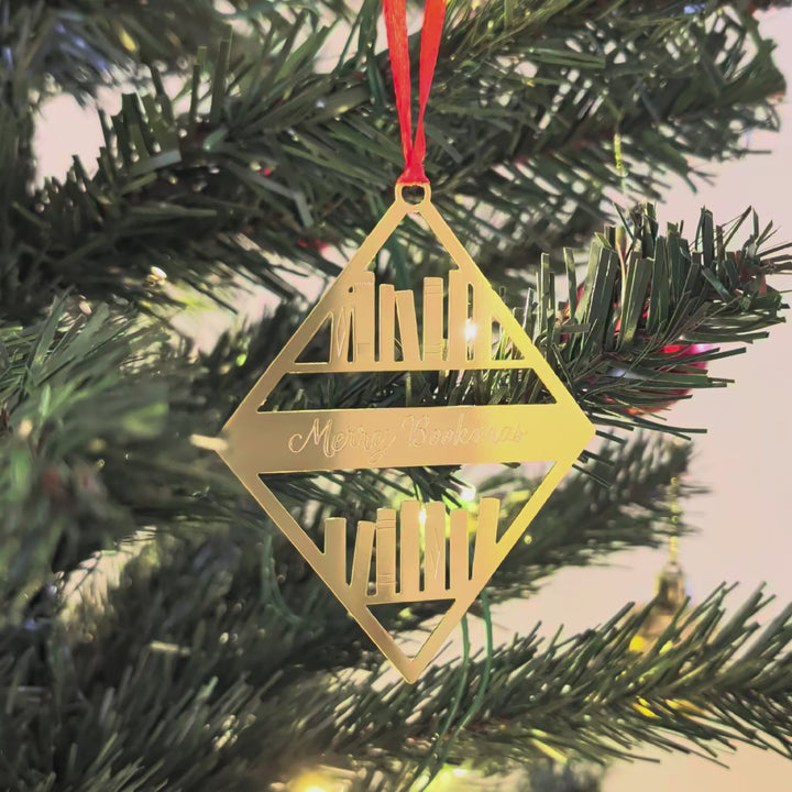 Merry Bookmas Christmas Ornament