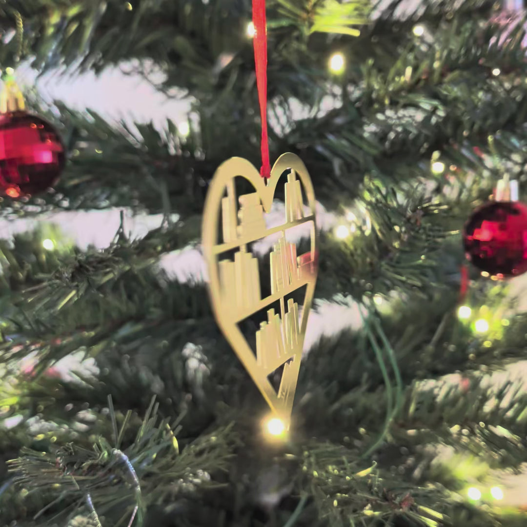 Heart Bookshelf Christmas Ornament